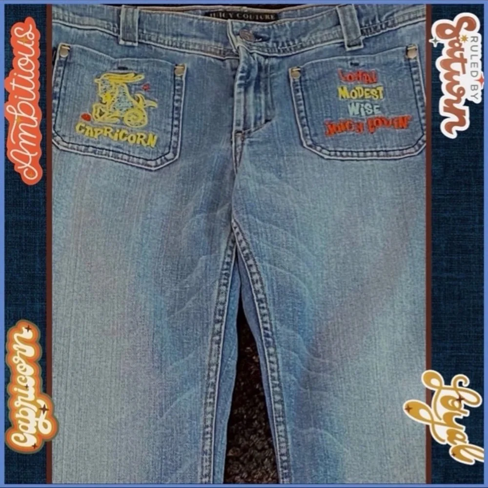 ⭐️SUPER RARE VINTAGE Y2K JUICY COUTURE ASTROLOGY ZODIAC CAPRICORN FLARE JEANS 29 - Picture 5 of 16